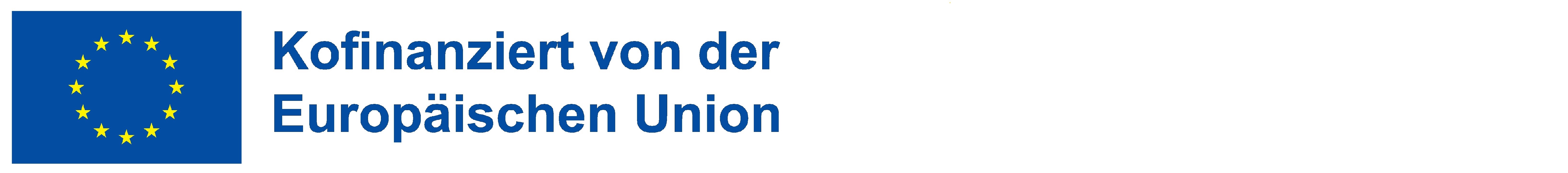 Im Bild ist das Logo der Europäischen Union und der EFRE Förderperiode 21 – 27 zu sehen.
